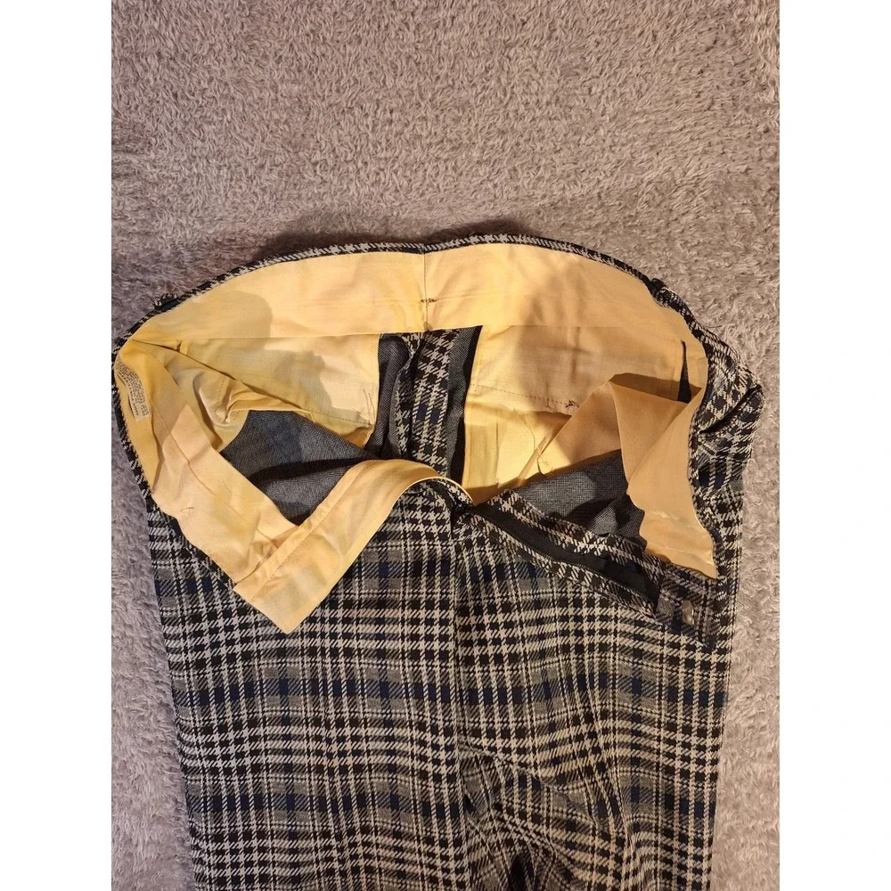 VTG 70s Plaid Trousers Mens 35